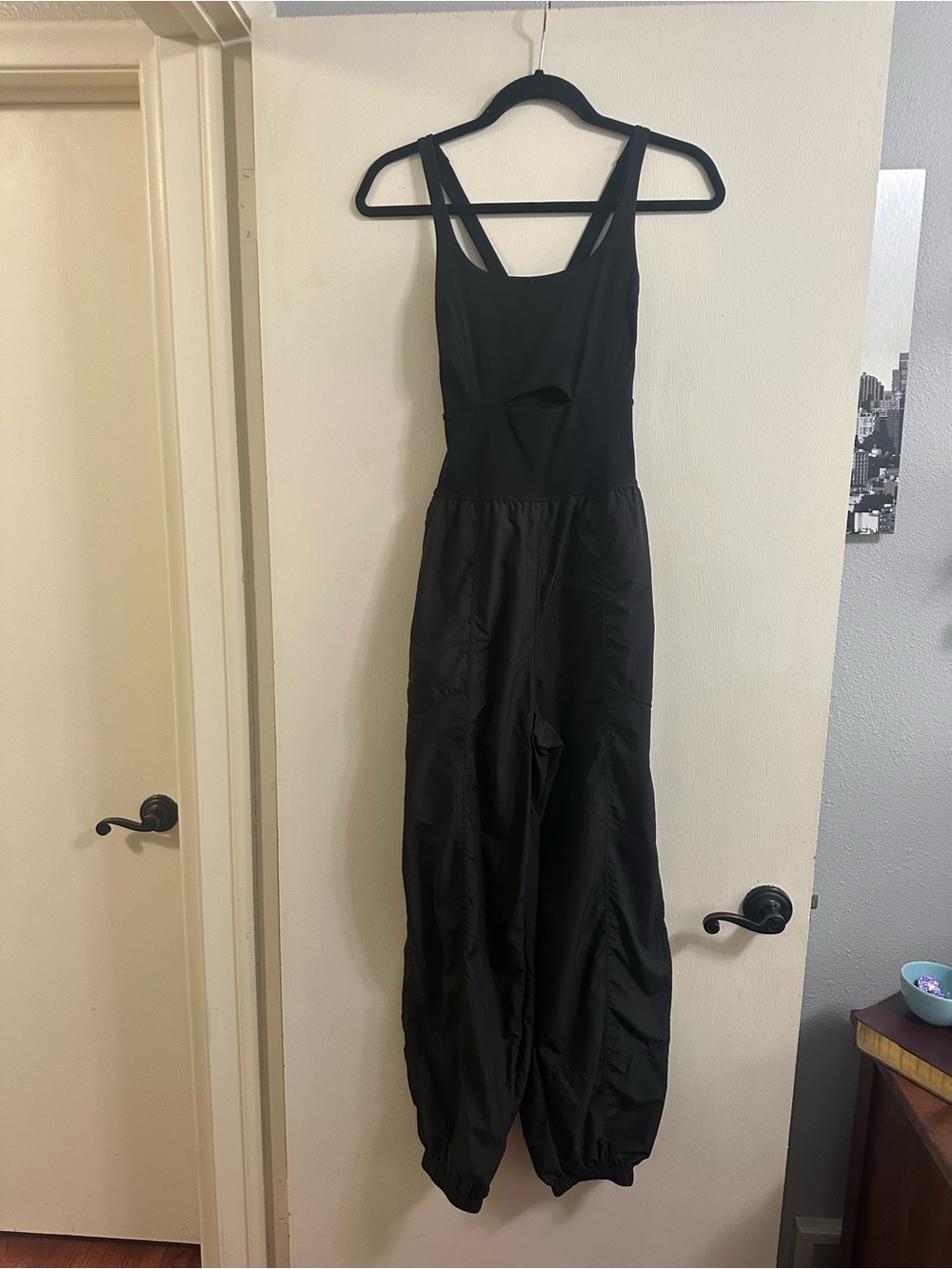 Black FP Movement Jumpsuit with Cutout Detail